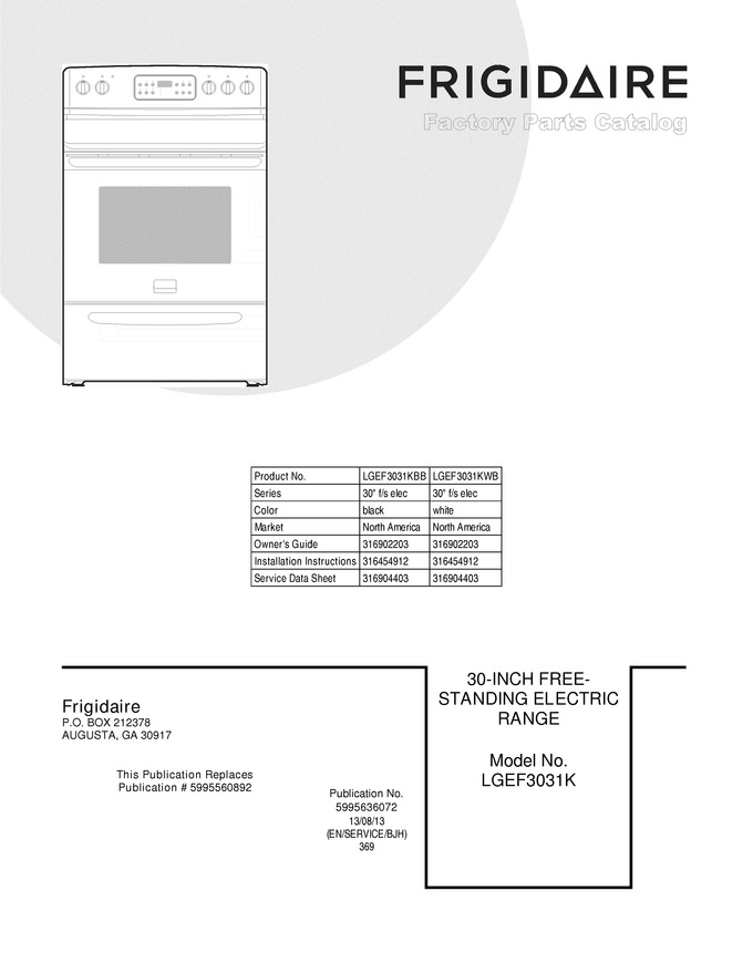 Diagram for LGEF3031KBB