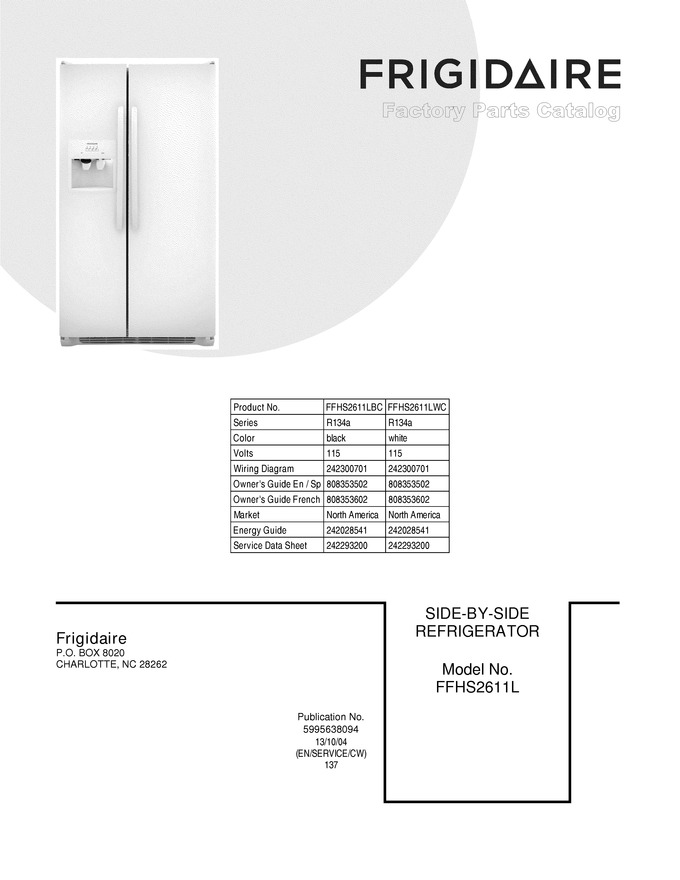 Diagram for FFHS2611LWC