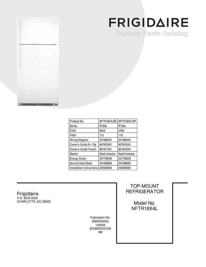 Diagram for NFTR18X4LWF