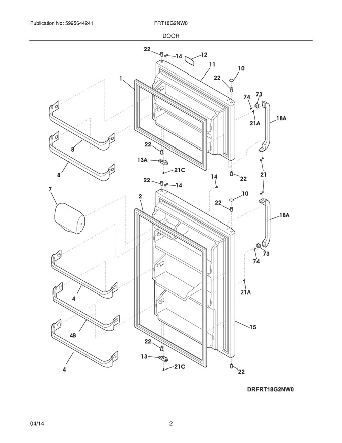 Diagram for FRT18G2NW8
