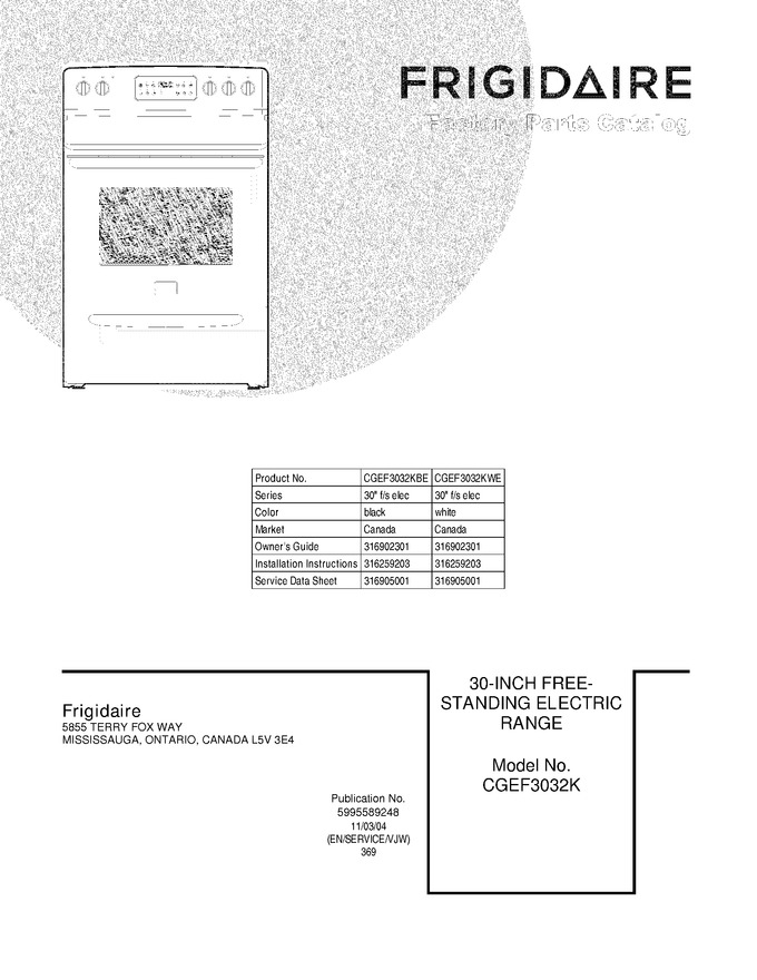 Diagram for CGEF3032KWE