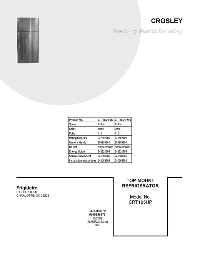 Diagram for CRT185HPW3
