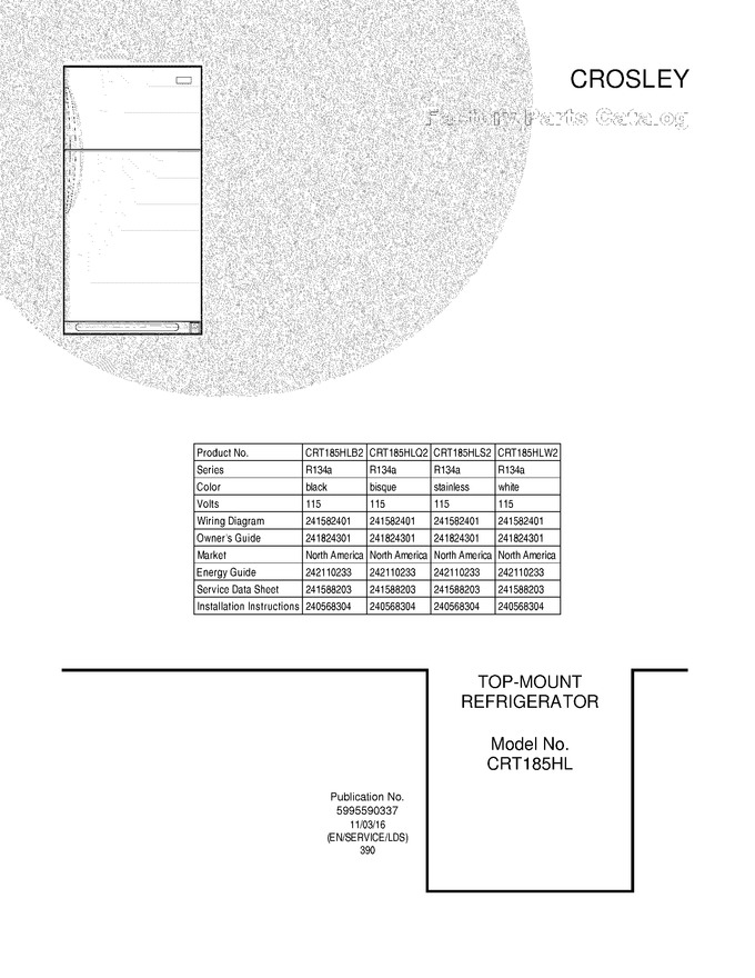 Diagram for CRT185HLS2