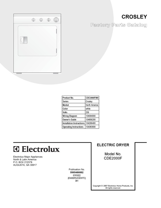 Diagram for CDE2000FW0