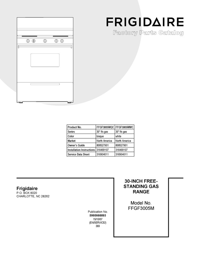 Diagram for FFGF3005MWC