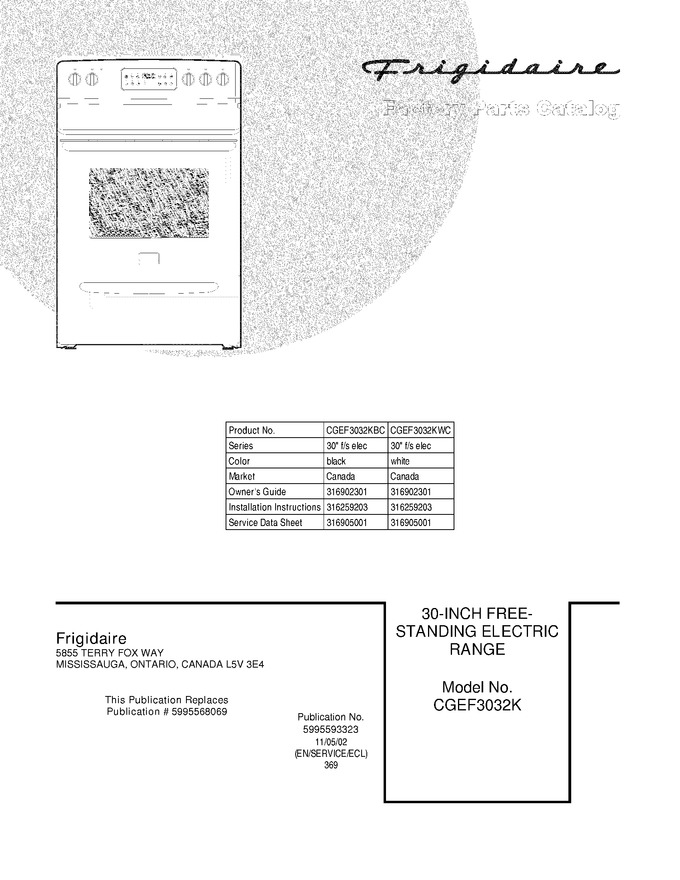 Diagram for CGEF3032KWC