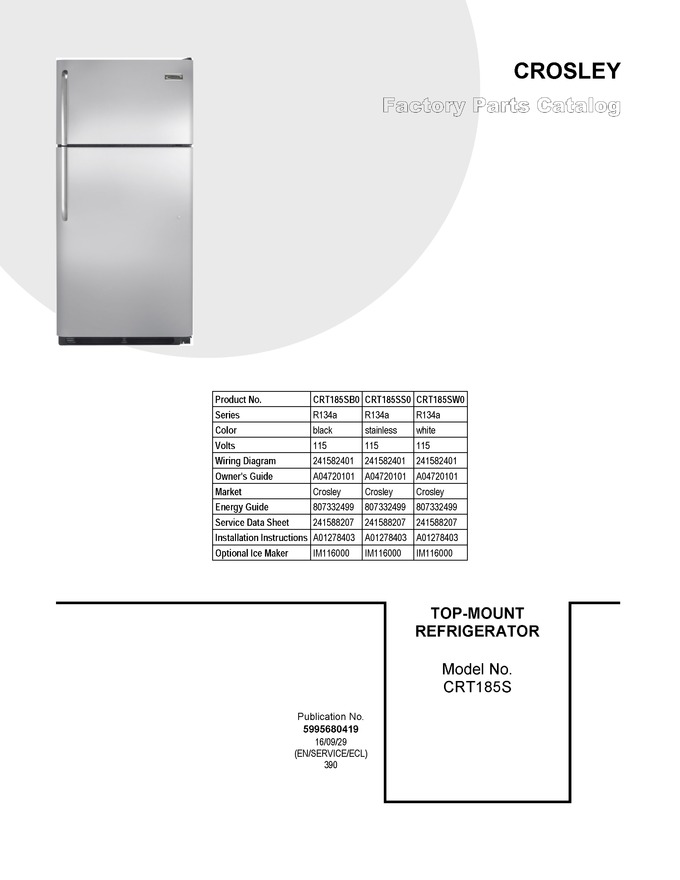 Diagram for CRT185SS0