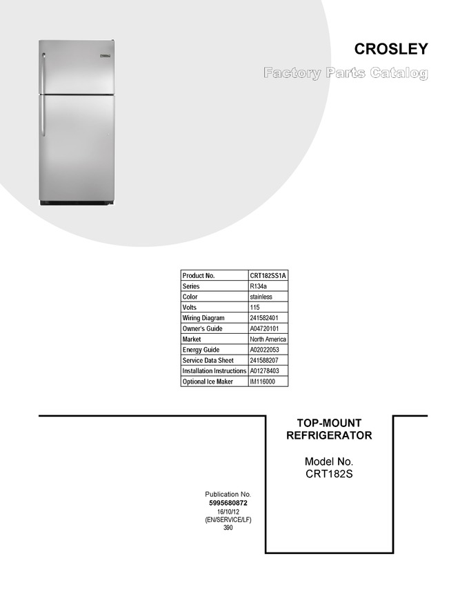 Diagram for CRT182SS1A
