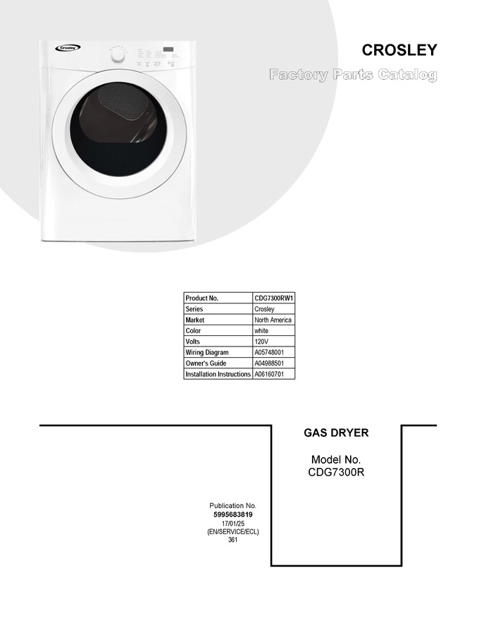 Diagram for CDG7300RW1