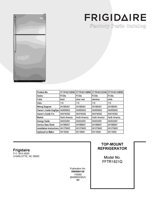 Diagram for FFTR1821QW9B