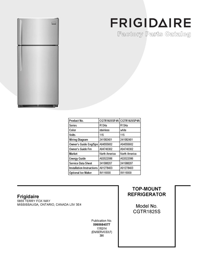 Diagram for CGTR1825SF4A