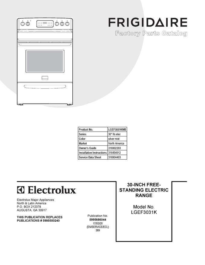 Diagram for LGEF3031KMB