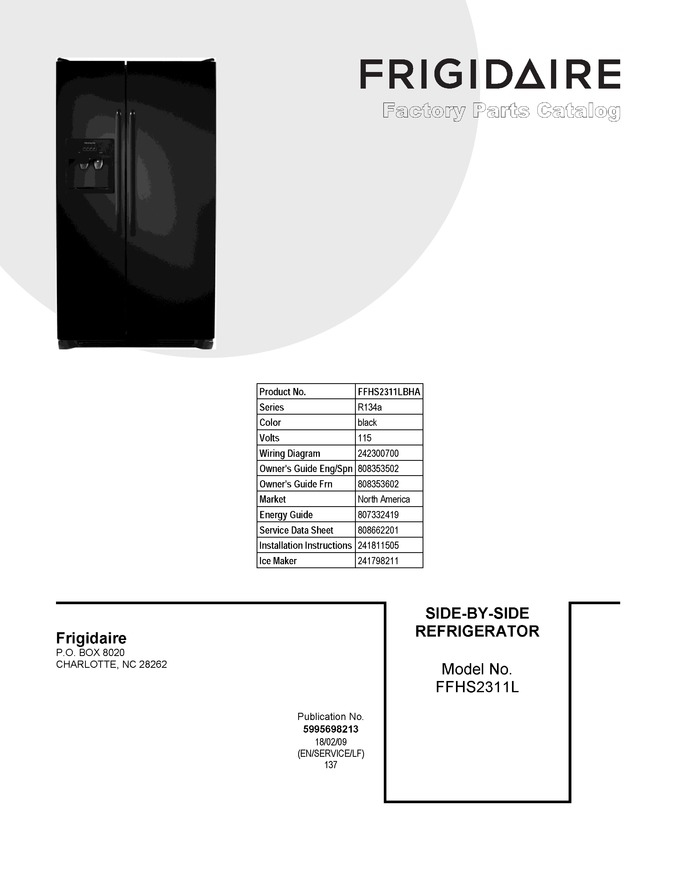 Diagram for FFHS2311LBHA