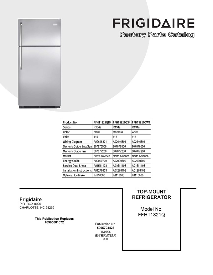 Diagram for FFHT1821QB4