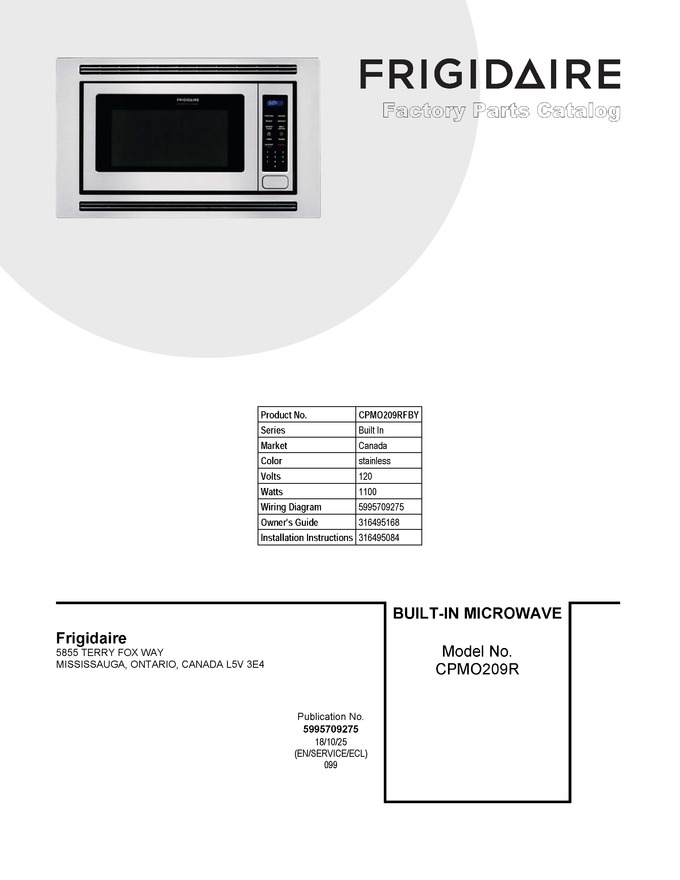 Diagram for CPMO209RFBY