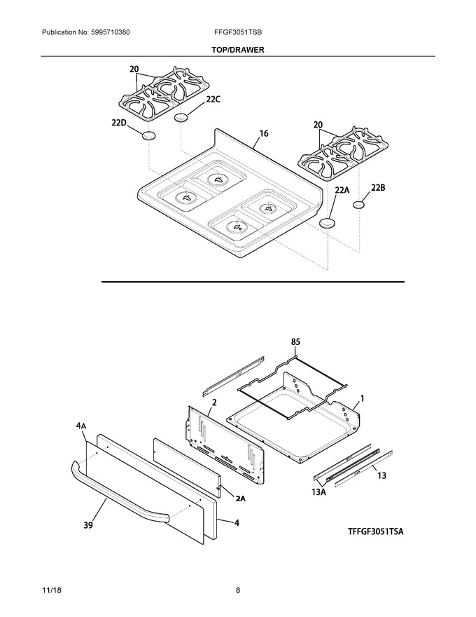 Diagram for FFGF3051TSB