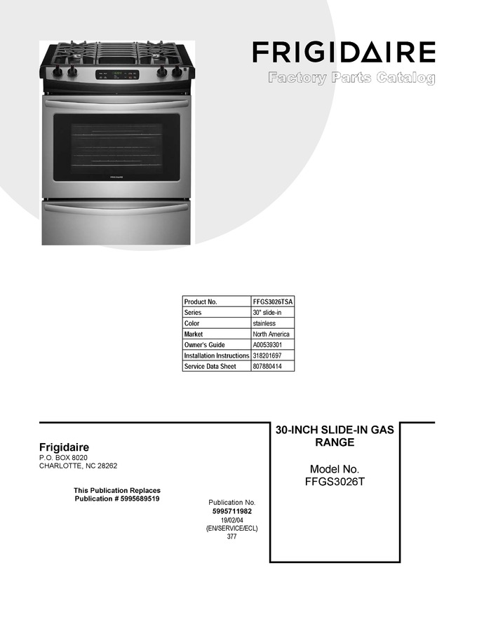 Diagram for FFGS3026TSA