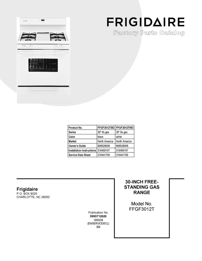 Diagram for FFGF3012TWD