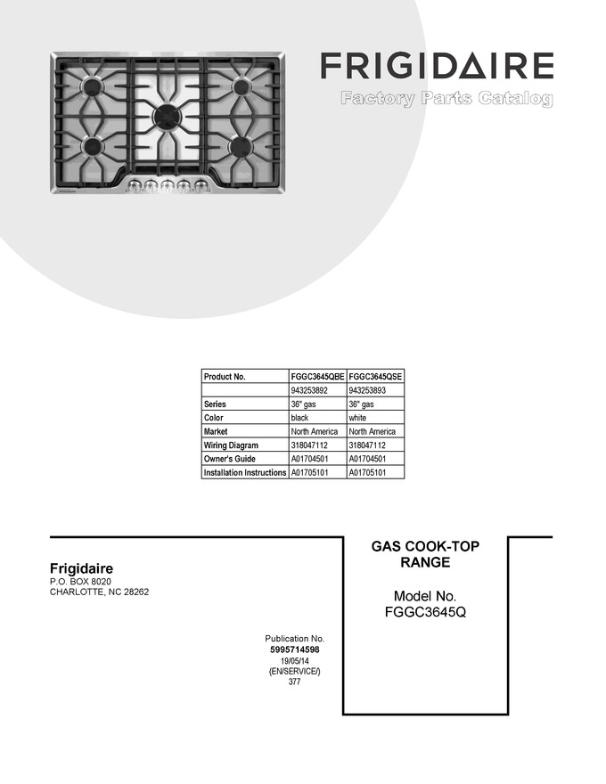 Diagram for FGGC3645QSE