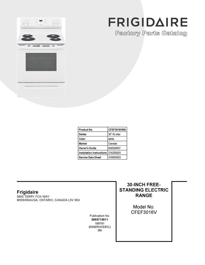 Diagram for CFEF3016VWA