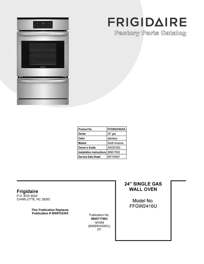 Diagram for FFGW2416USA