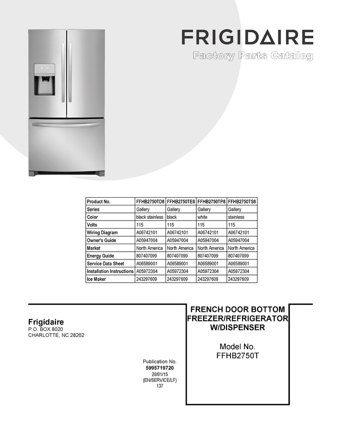 Diagram for FFHB2750TP8