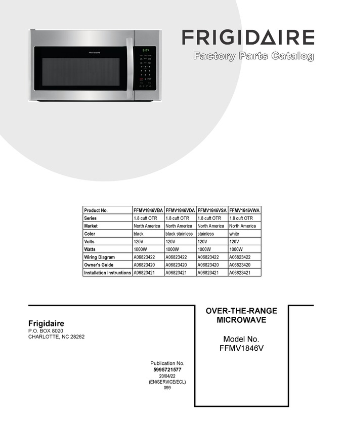 Diagram for FFMV1846VDA
