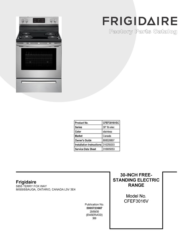Diagram for CFEF3016VSC