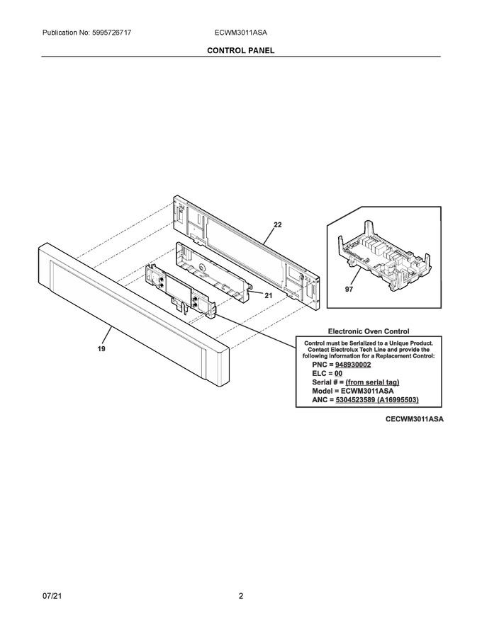 Diagram for ECWM3011ASA