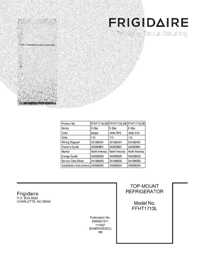 Diagram for FFHT1713LW8