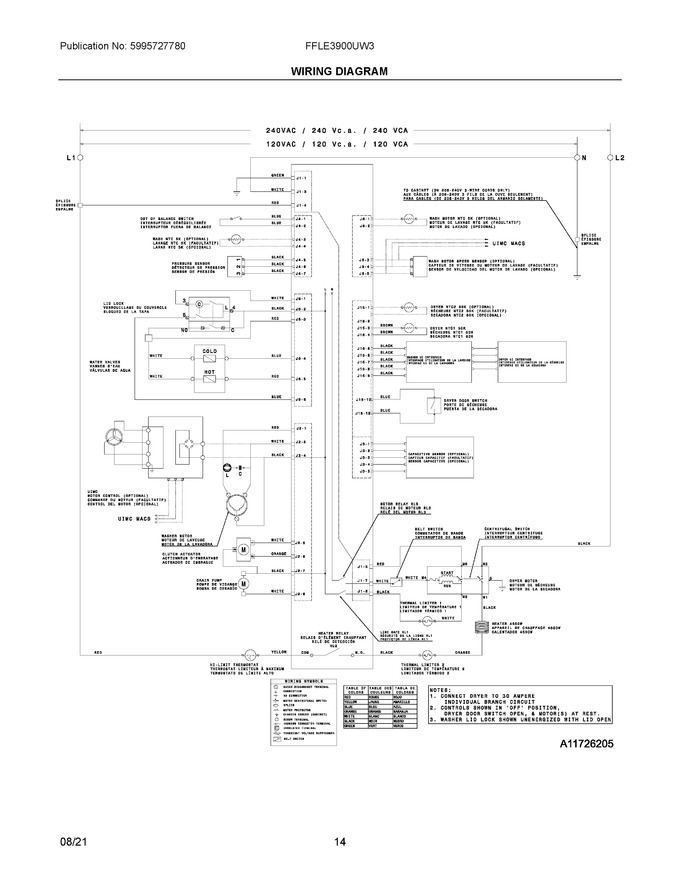 Diagram for FFLE3900UW3