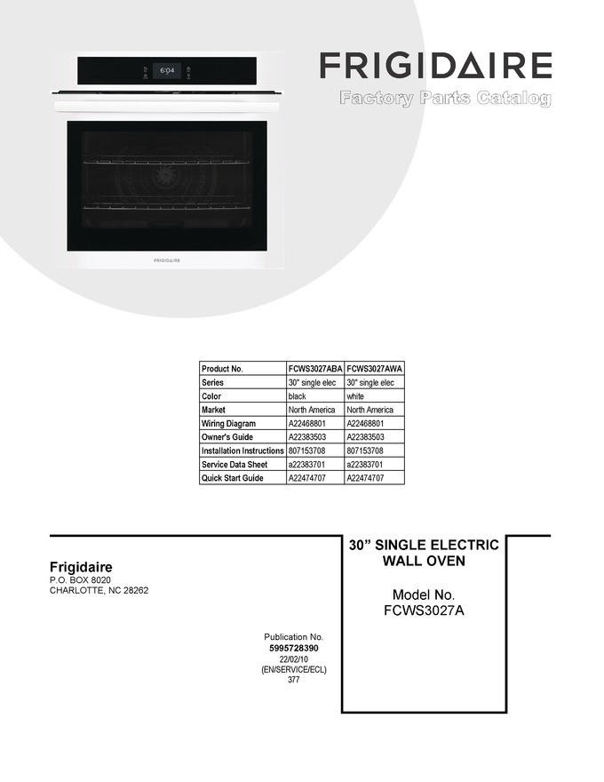 Diagram for FCWS3027AWA