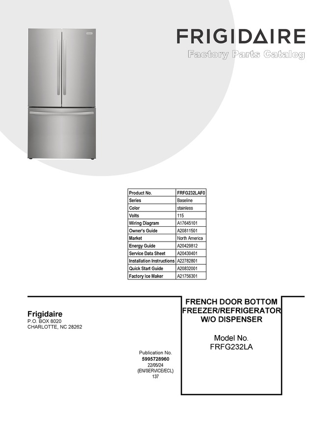 Diagram for FRFG232LAF0