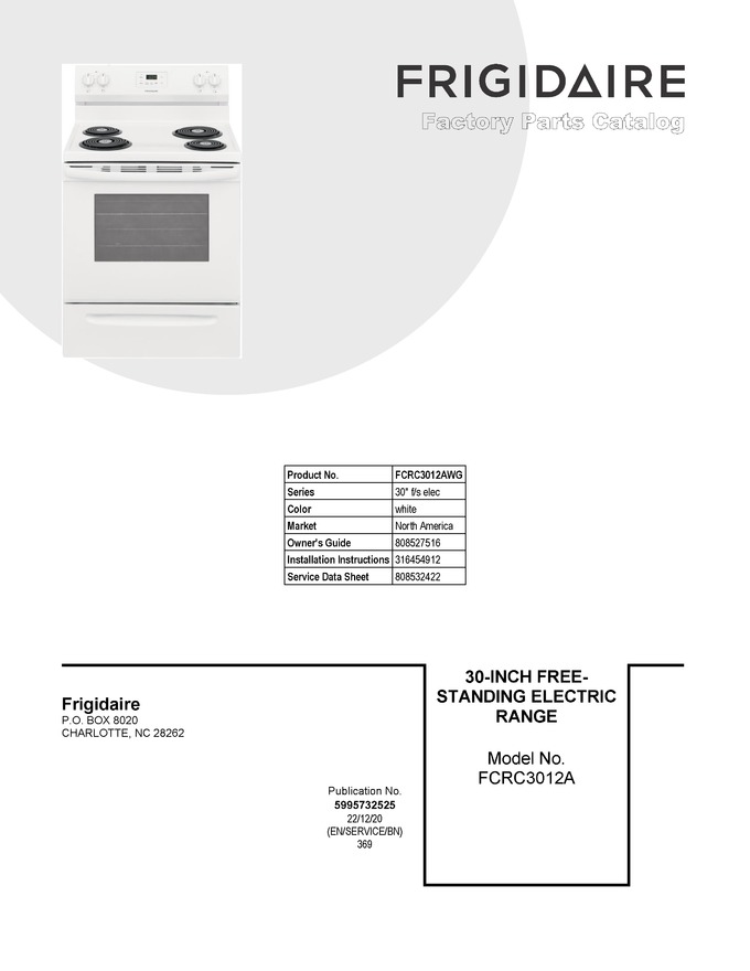 Diagram for FCRC3012AWG