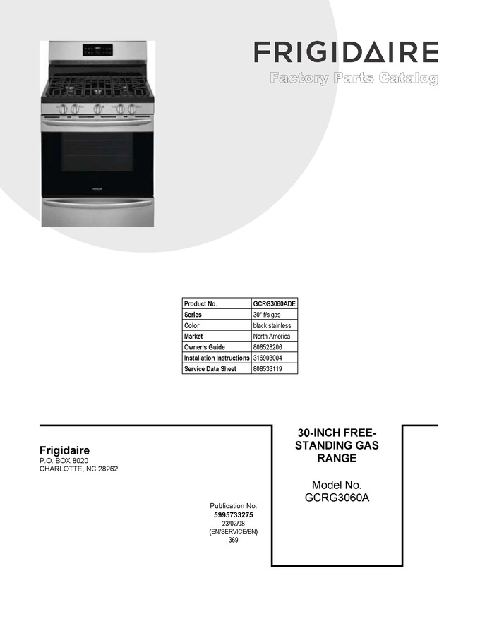 Diagram for GCRG3060ADE