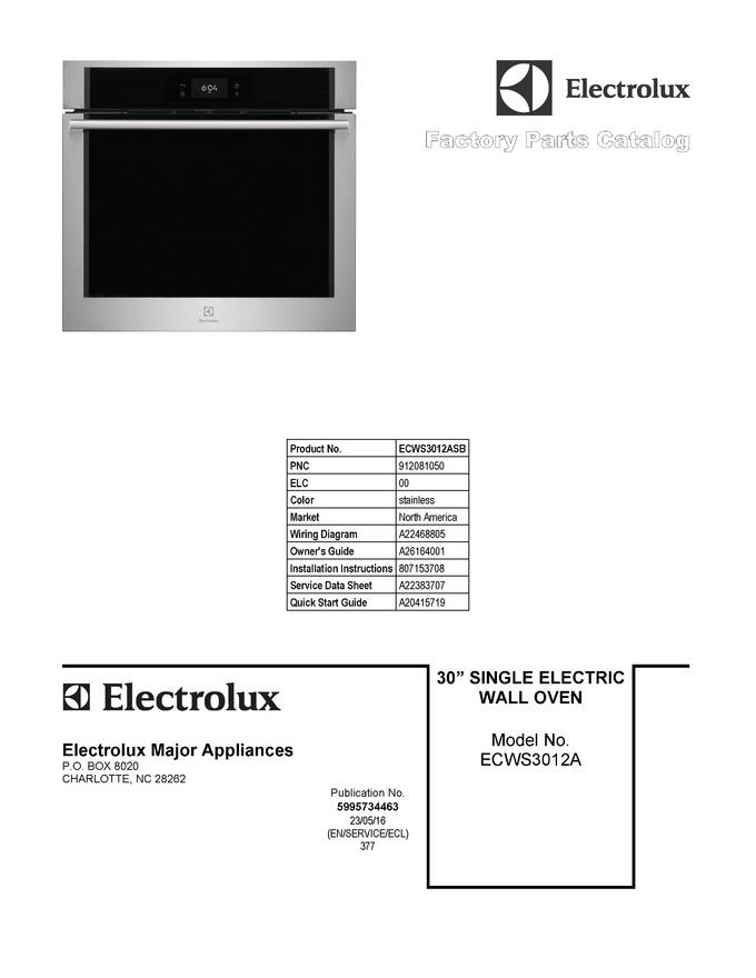 Diagram for ECWS3012ASB