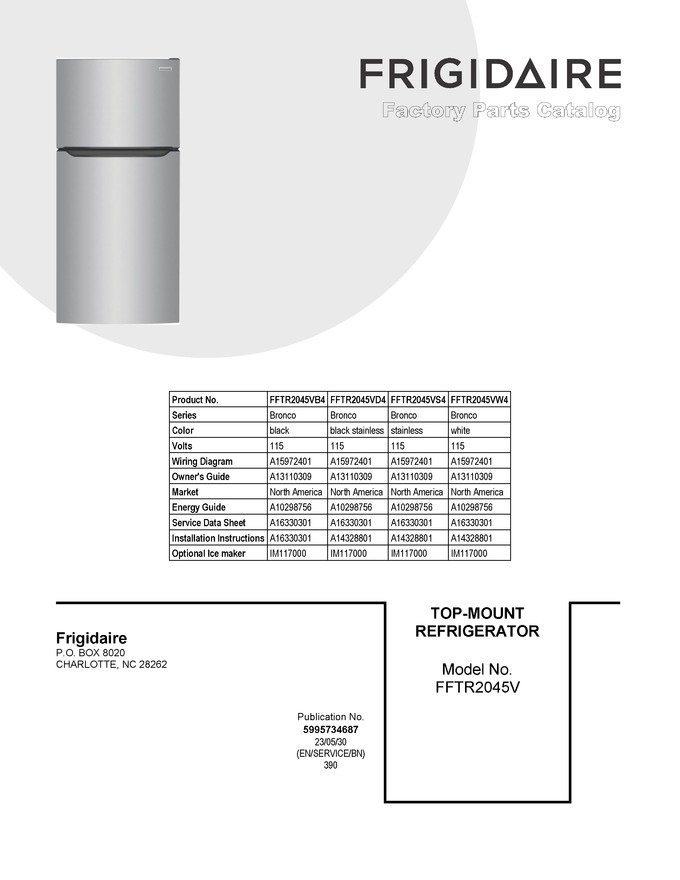 Diagram for FFTR2045VW4