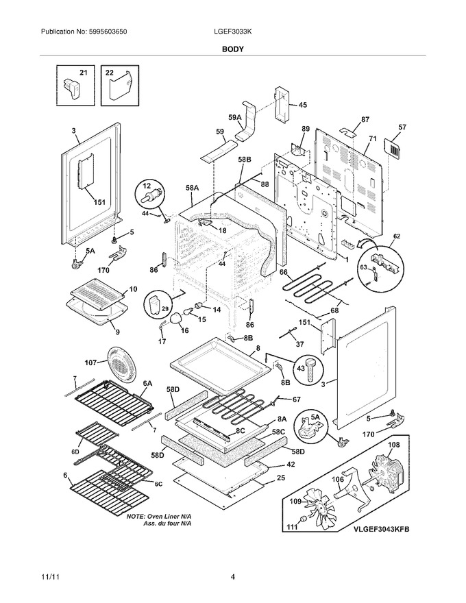 Diagram for LGEF3033KWF