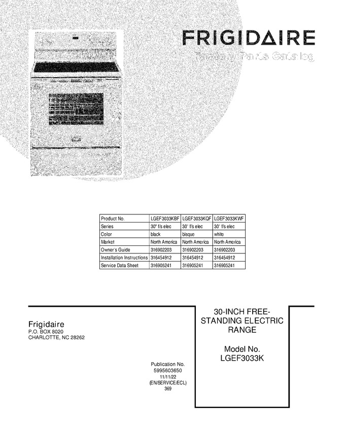 Diagram for LGEF3033KBF