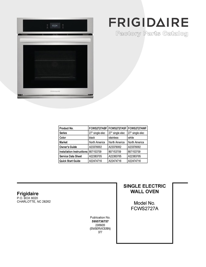 Diagram for FCWS2727AWF