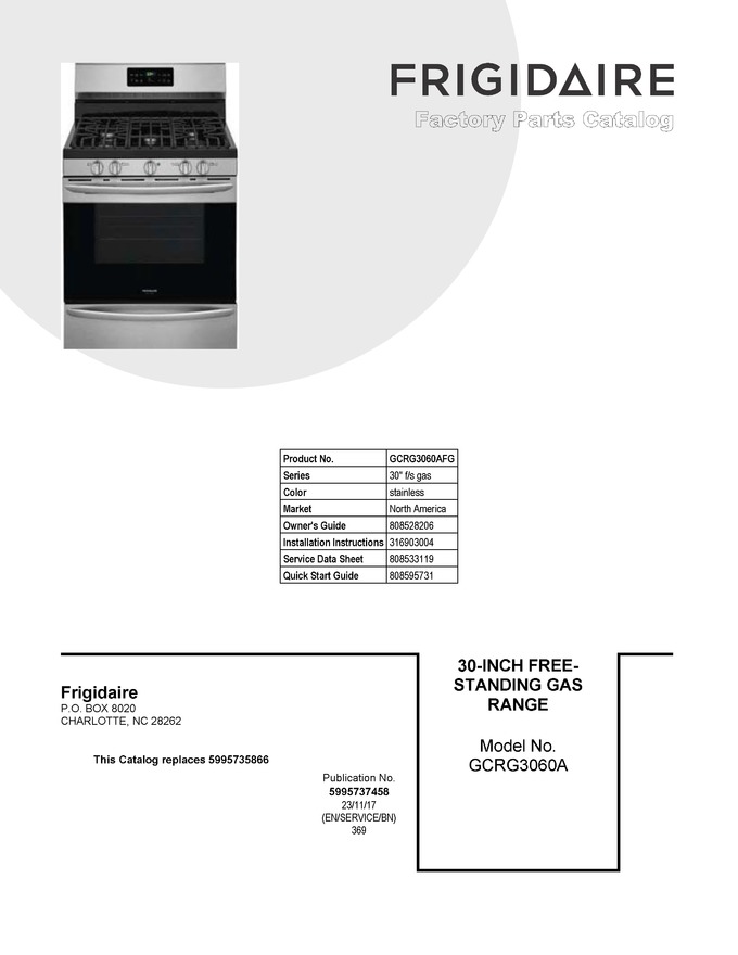 Diagram for GCRG3060AFG