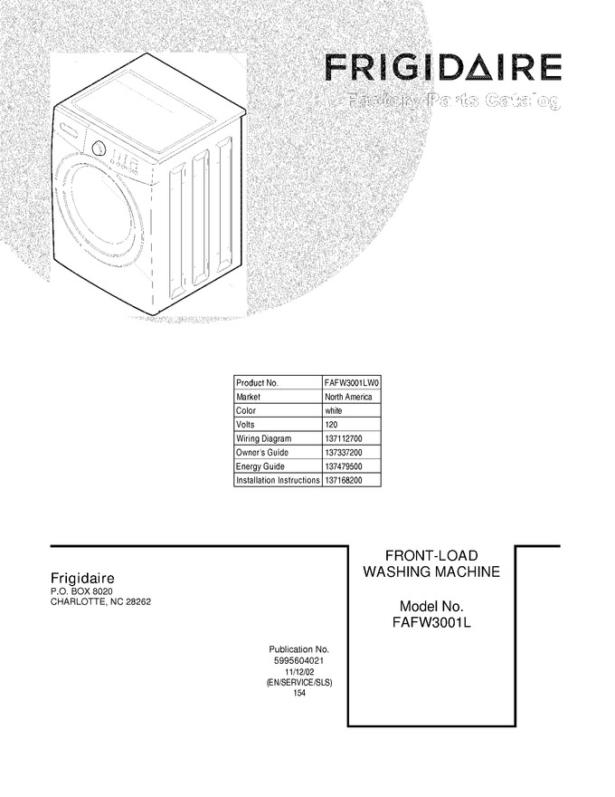 Diagram for FAFW3001LW0