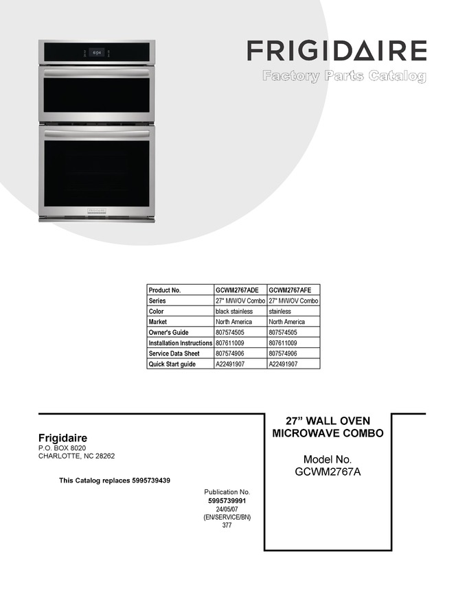 Diagram for GCWM2767ADE