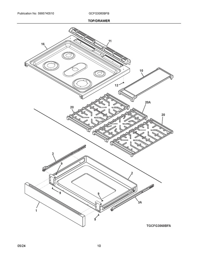 Diagram for GCFG3060BFB