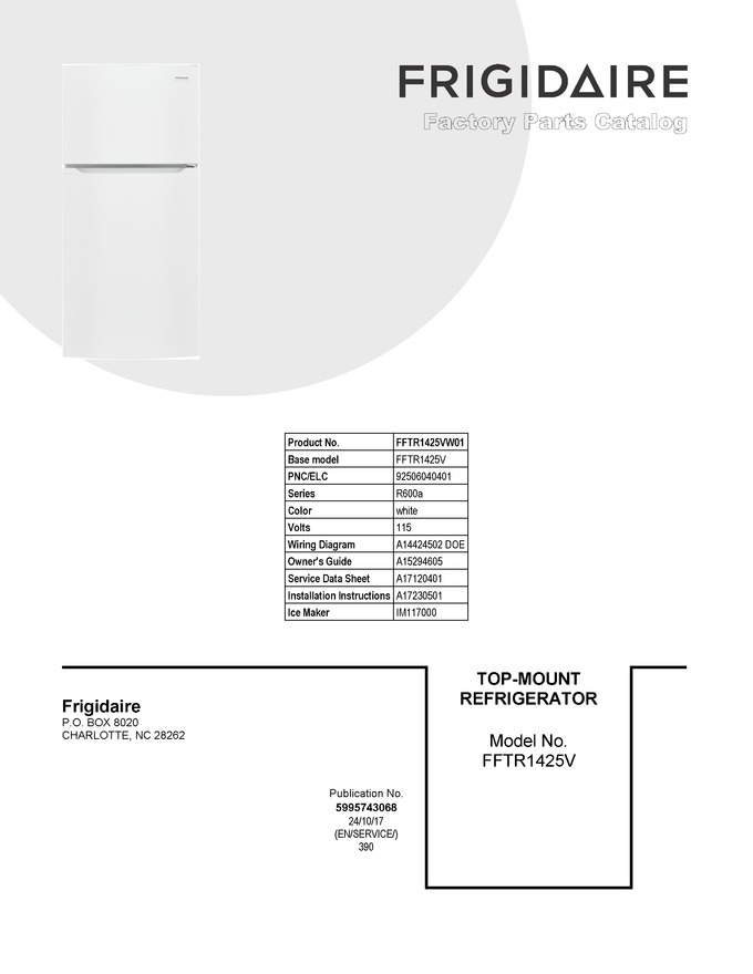 Diagram for FFTR1425VW01