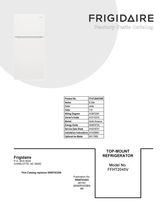 Diagram for FFHT2045VW8