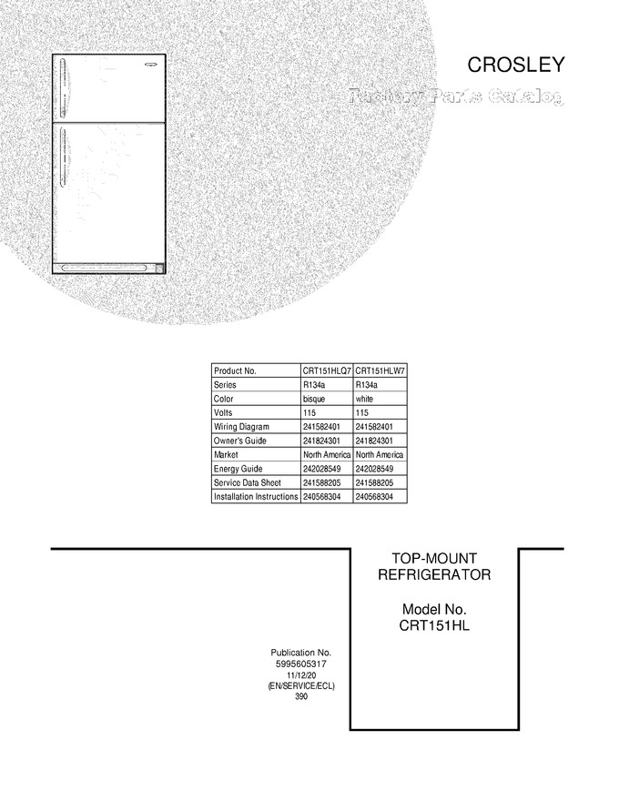 Diagram for CRT151HLW7