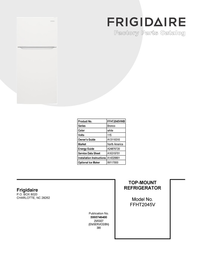 Diagram for FFHT2045VWB
