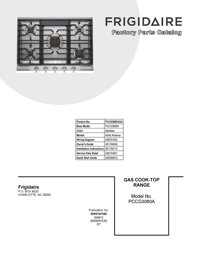 Diagram for PCCG3080ASA