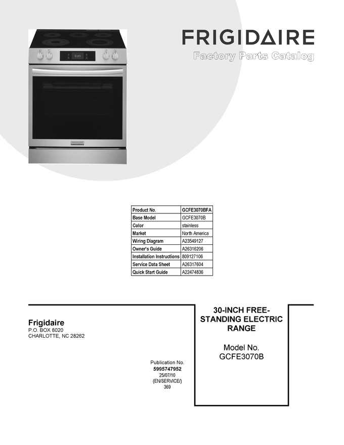 Diagram for GCFE3070BFA